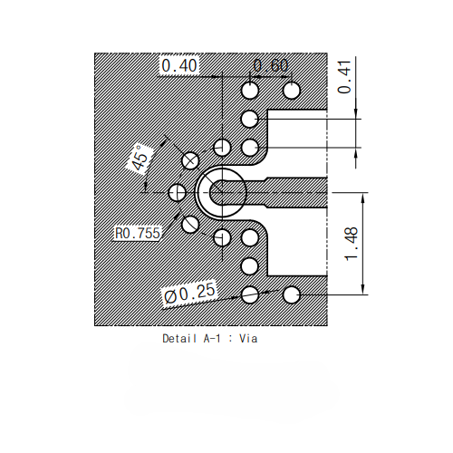 Evaluation Test Board (Microstrip Type) : Size: 40 mm X 30 mm (DC to 67 GHz) Evaluation Test Board (Microstrip Type) : Size: 40 mm X 30 mm (DC to 67 GHz)
